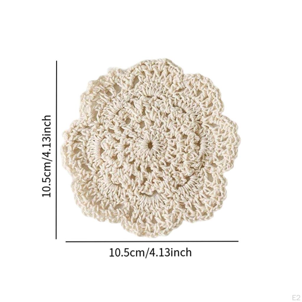 6 Stück Baumwolle gehäkelte Untersetzer Tischsets Platzset Handgehäkeltes Platzset für Party