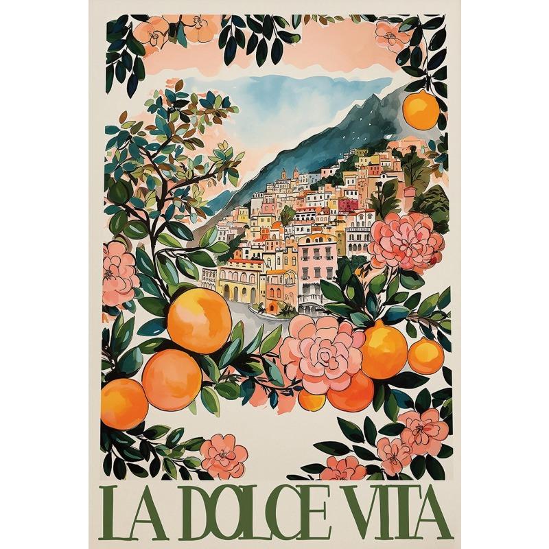 

Ретро-спритц La Dolce Vita Lemon Италия Путешествия Плакаты и принты Картина на холсте Настенная картина для декора комнаты и дома 21cm×30cm NoFrame