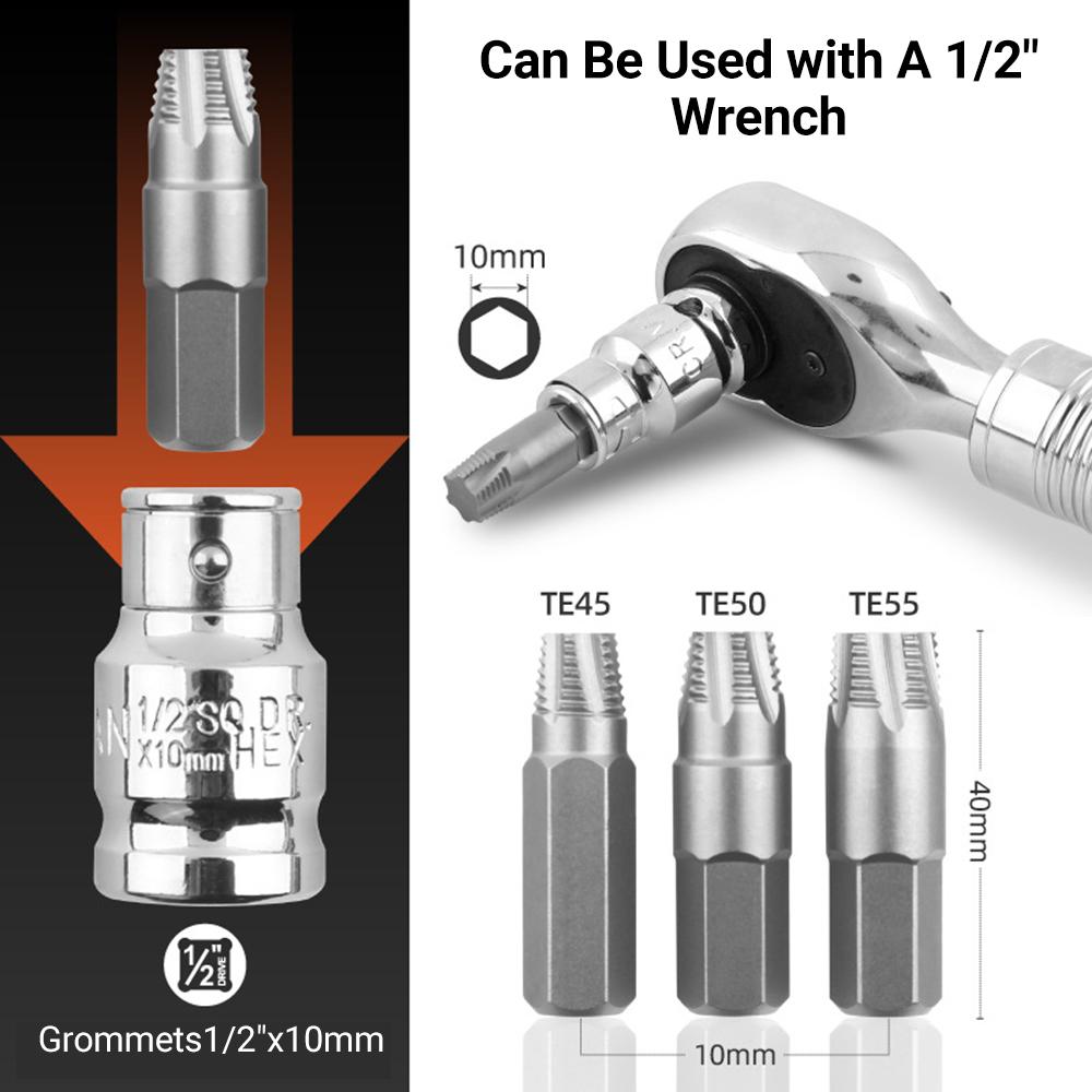 Set of 12 Damaged Screw  tractors, Split Screw Removal Kit for Broken  s, Nuts, Studs, Fittings,  traction Tool with 2 Bit Holders