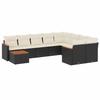 VidaXL Salon de Jardin avec Coussins 10 pcs, Canapés de Terrasse, Ensemble de Meubles de Patio, Mobilier d'Extérieur, Noir 3258717