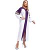 Damen Chorgewand Halloween Cosplay Themenparty Kostüm V-Ausschnitt Bestickte Streifen Langarm Colorblock Robe