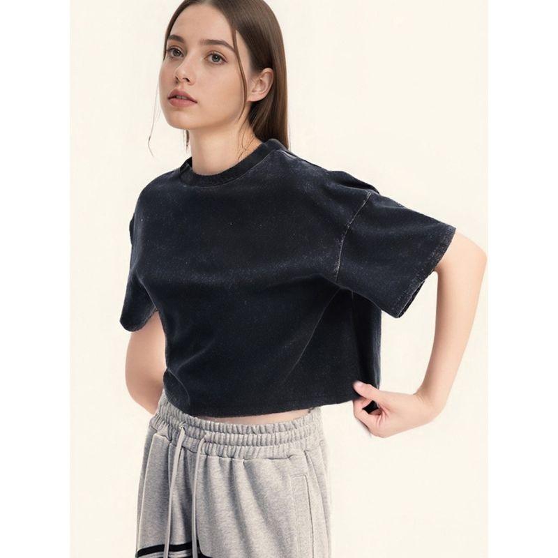American Sexy Women's Overall Sexy Waist Hollow-out Short Sleeve T-shirt