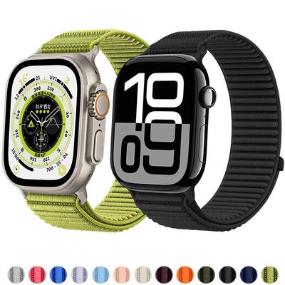 Nylon Loop Bracelets For Apple Watch Band 40mm 44mm 49mm 46mm 45mm 41mm Sport Correas iWatch Series 9 8 7 6 3 SE Ultra2 10 Strap