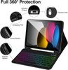 Colorful Backlit Keyboard Case for iPad 11th Gen - A16 Detachable Keyboard with Pen Holder