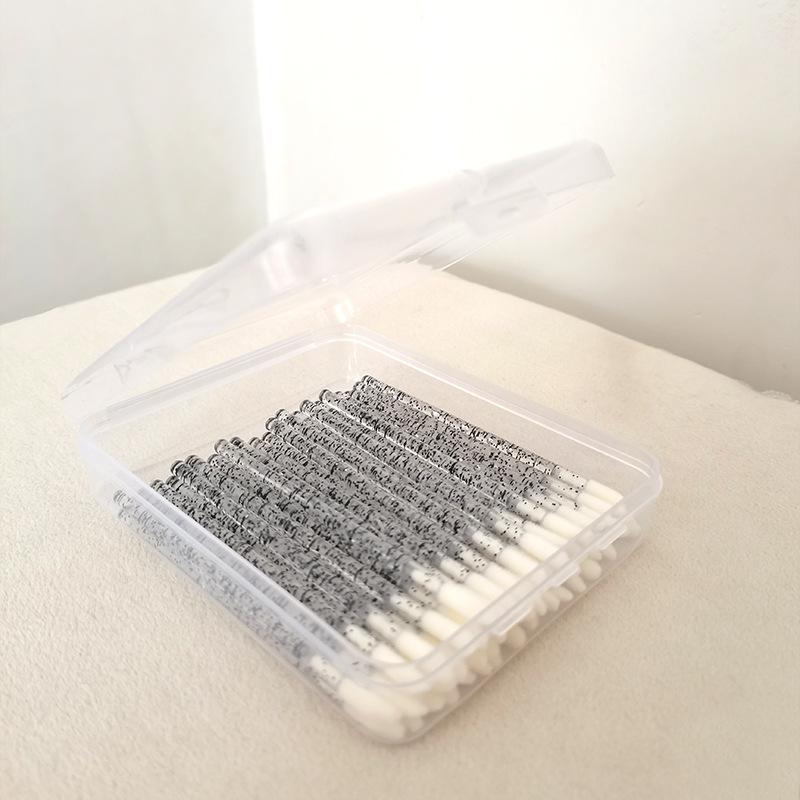 50/100-Pack Boxed Disposable Flocked Lip Brush Wands - Portable Lip Gloss, Lipstick, Lip Liner, & Lip Mask Brushes