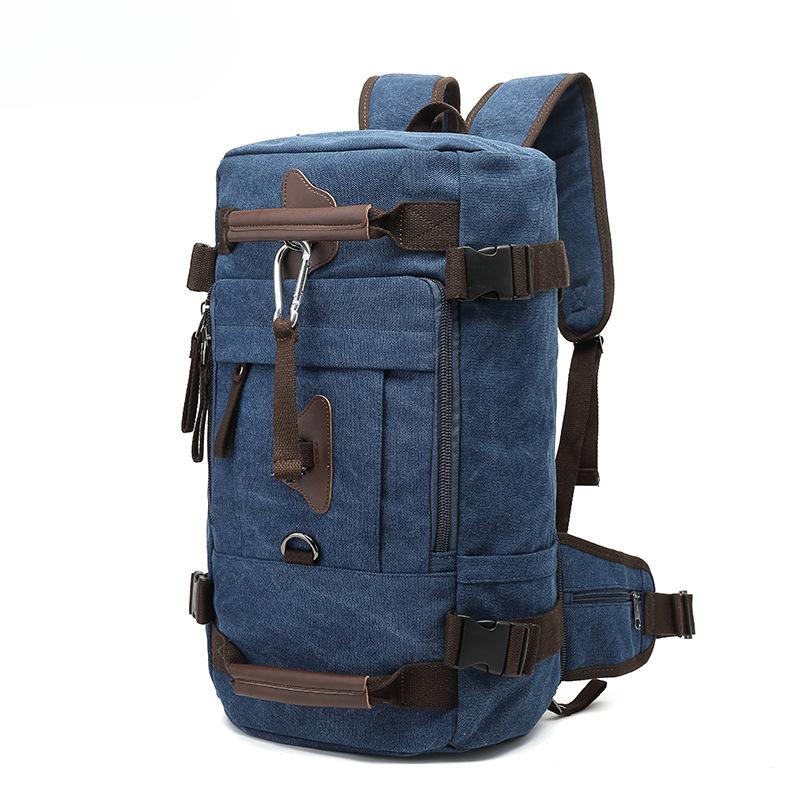 

Многофункциональный тройной рюкзак Wash Canvas Tote Outdoor Sports Crossbody Bag Kit синий