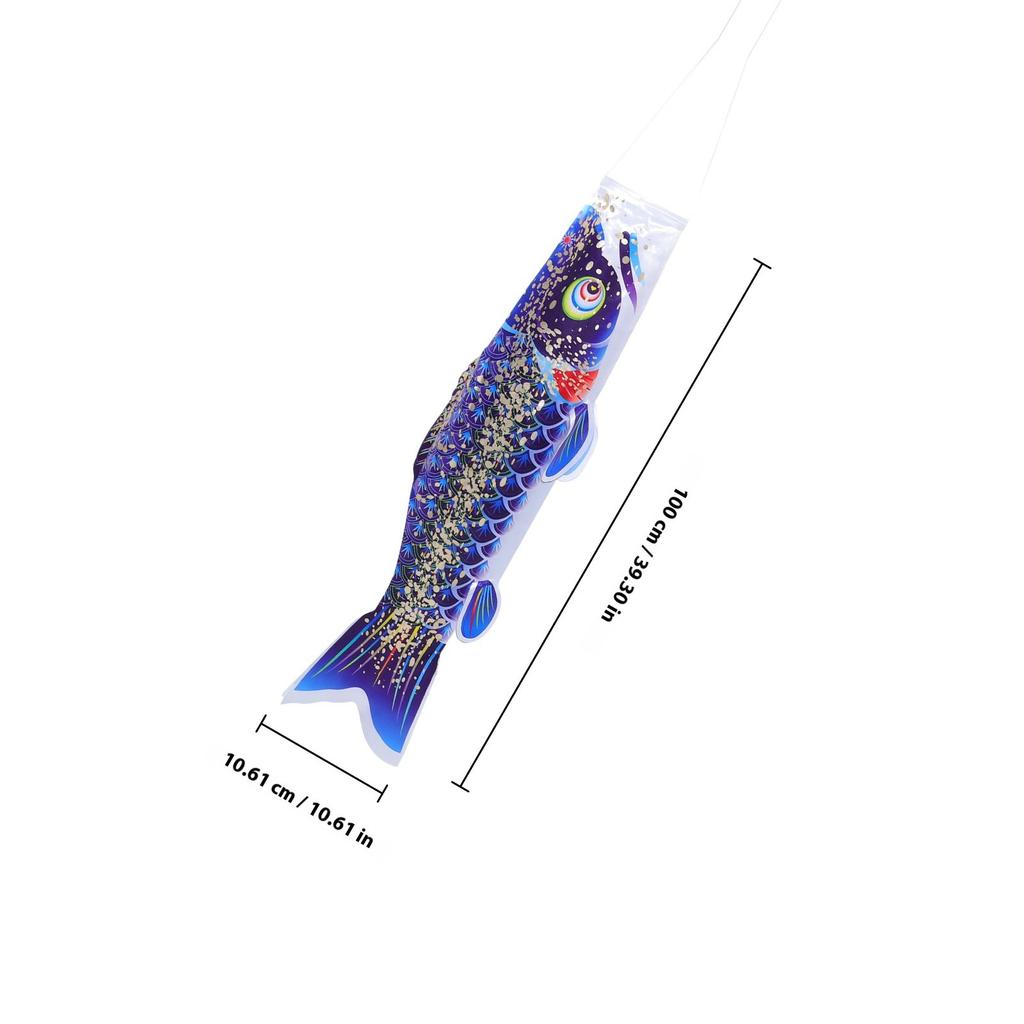 Japanese Style Fish Windsock Flag Satin Outdoor Yard Garden Hanging Decoration for Birthday Holiday Housewarming Gift