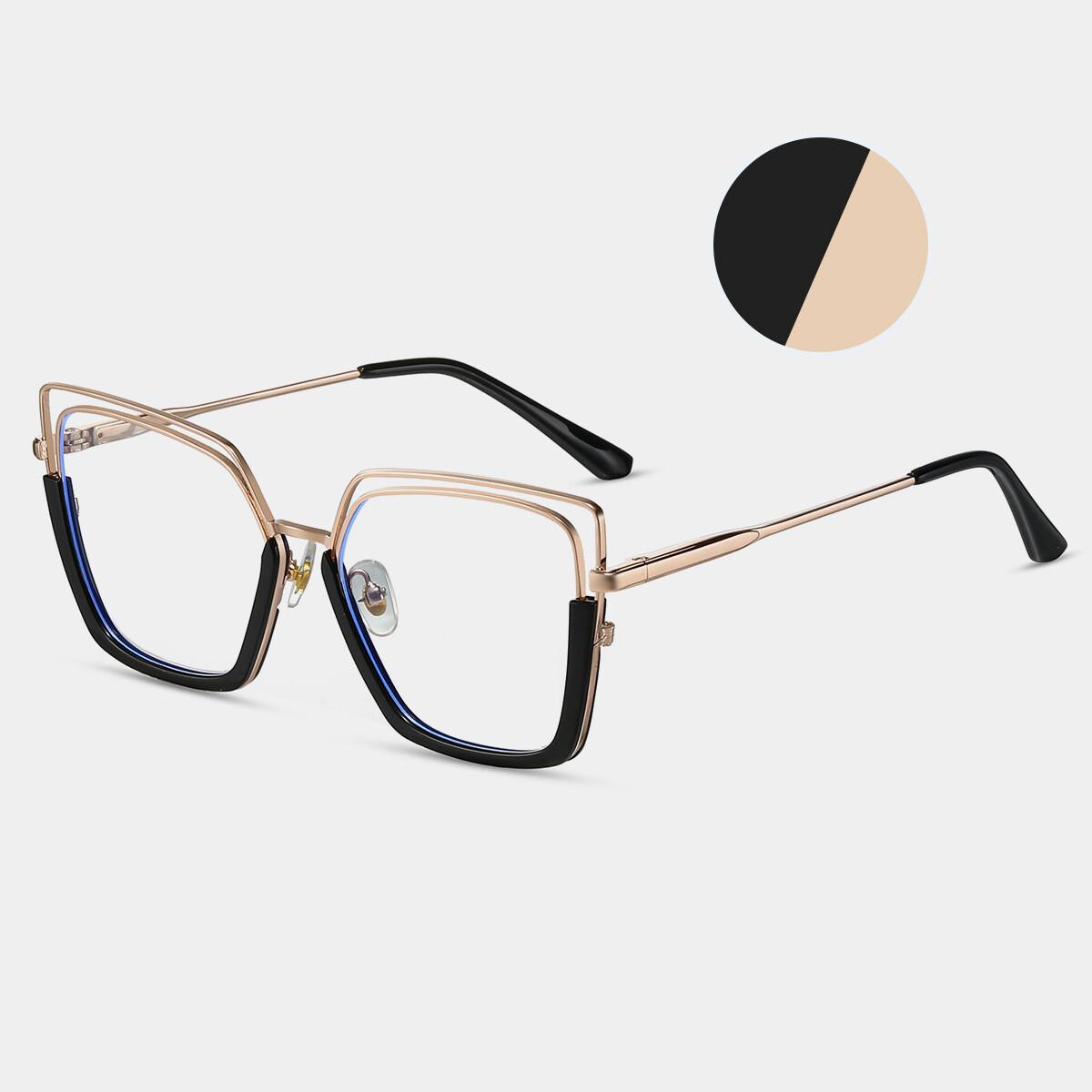 

Stylish Oversized Square Reading Eyeglasses Female Male Anti- Blue Lightweight Double Frames Eyewear TR90 Optical Hyperopia Glasses Original lens 0