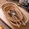 Aufbewahrungsbehälter aus Rattan Handarbeit Obstkorb Snack-Aufbewahrungskorb für Zuhause Outdoor-Picknick