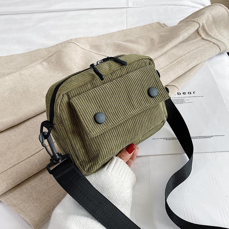 Teenager Girl Crossbody Bag Women's Small Corduroy Shoulder Bag Bolsa Cute Tote Student Street Korean Harajuku Messenger Bag