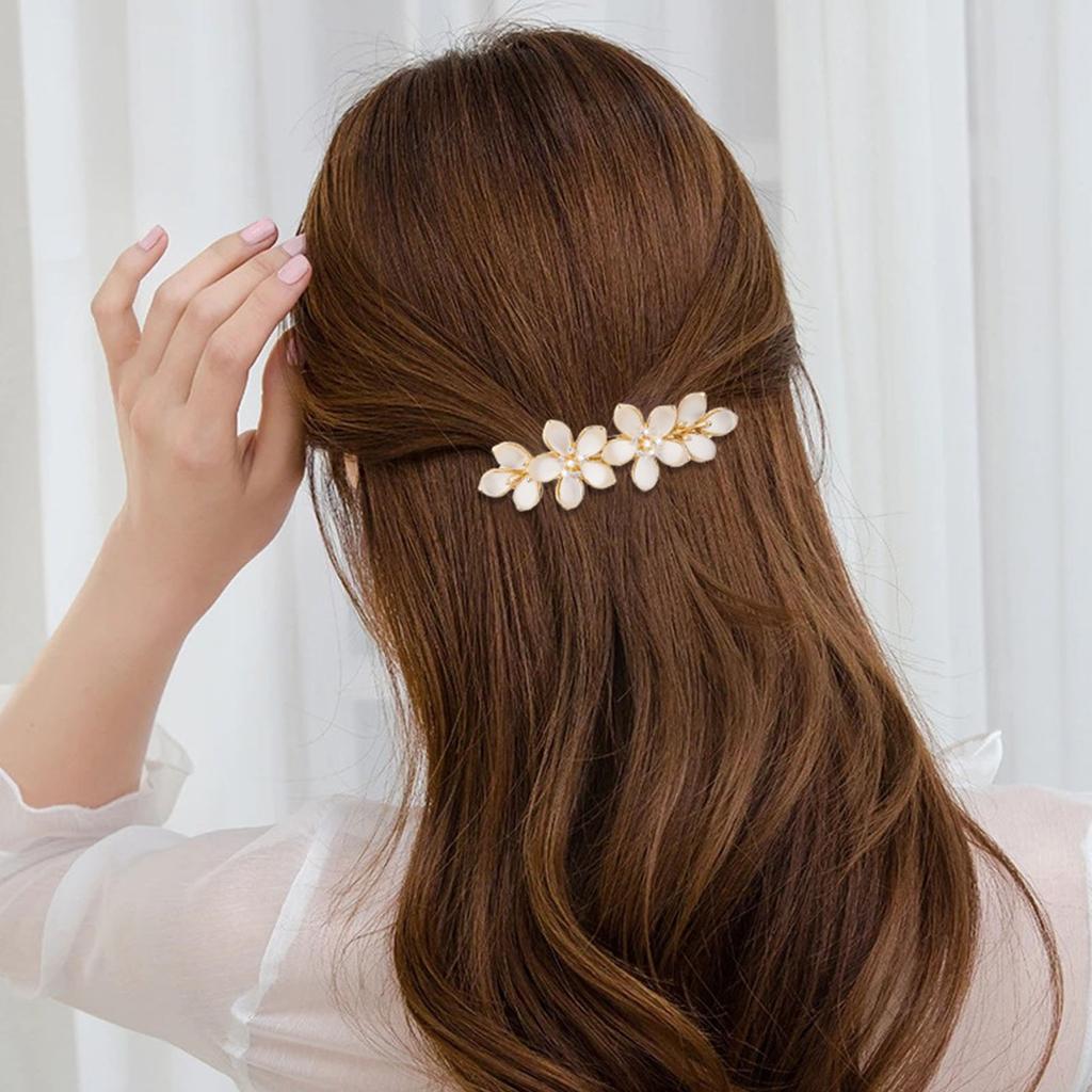 Elegant Rhinestones Cat Eye Spring Hair Clip For Women Girls Daily Use Delicate Floral Design Secure Grip Barrettes