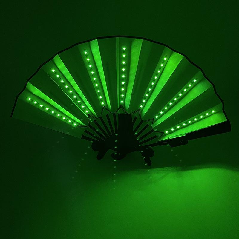 Rose Lace Edge LED Folding Fan - Wedding Gift & Dance Prop