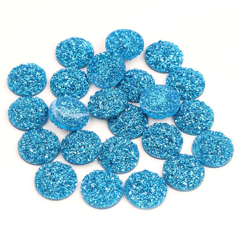 40 Stück/Los 8mm 10mm 12mm Mixfarben Druzy Naturstein Konvex Flachrücken Harz Cabochons DIY Schmuckherstellung Zubehör Zubehör