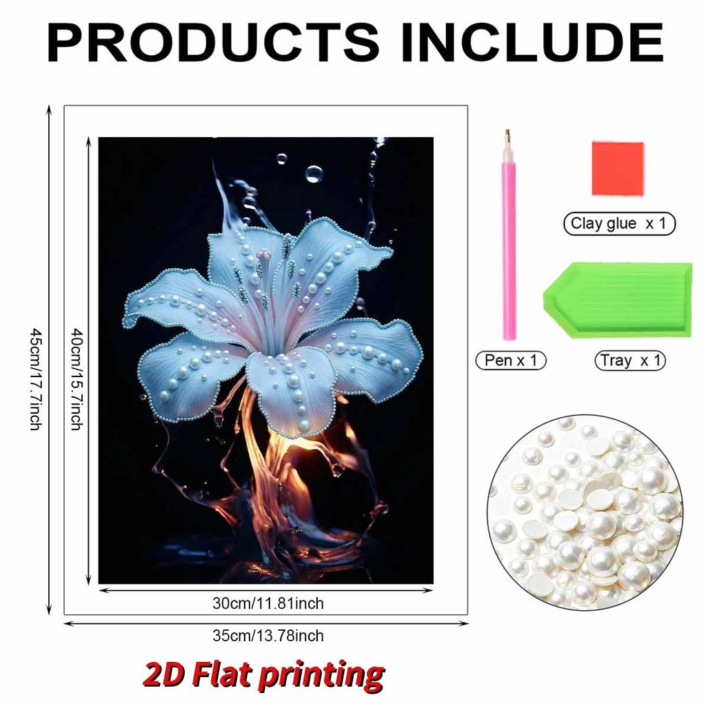 DIY Pearl Painting Set Little Orchid Pattern Home Decoration Handmade Sticky Diamond Creative Canvas Pearl Art Painting Crafts Perfect Gift