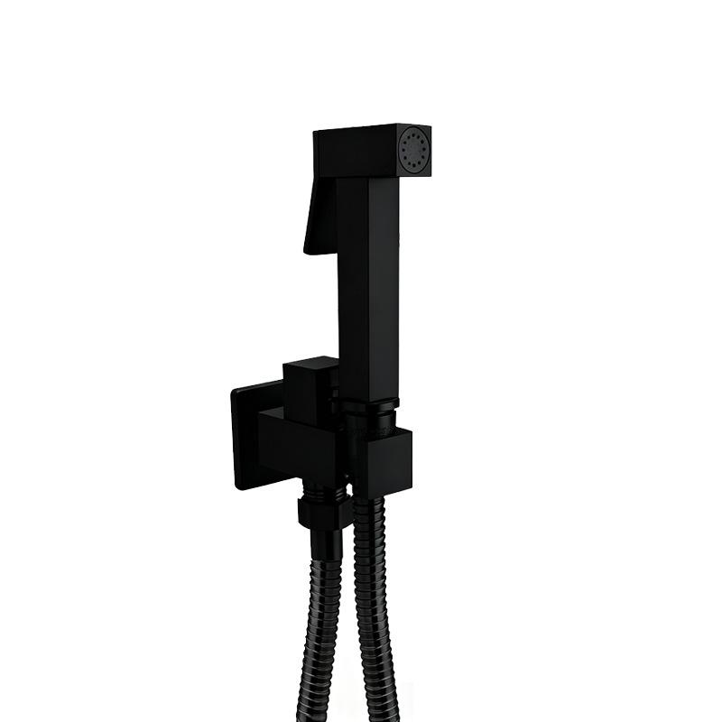 HONGDEC Hot Selling Gun Gray Modern Stainless Steel Handheld Wall-Mounted Bidet Sprayer for Apartment Toilet Bathroom (Black,Stainless Steel)