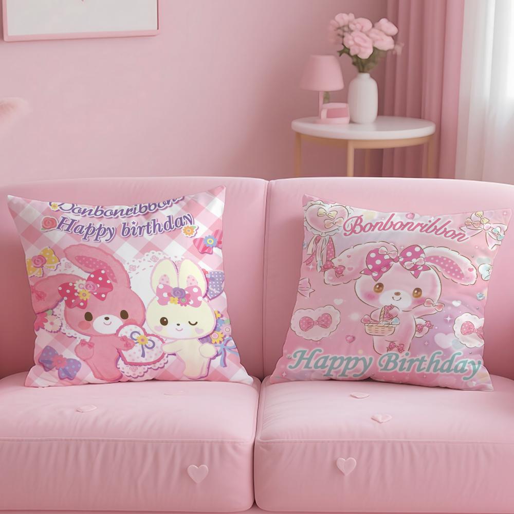 Cute Bonbonribbon Pillow Case Short Plush Double-Sided Printing Home Machine Washable In Warm Winter Cushion Cover
