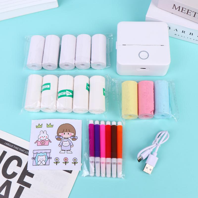 Mini Sticker Printer,Inkless Thermal Printer, Pocket Bluetooth Printer For Halloween Christmas Gift For Photo Memo Impressora