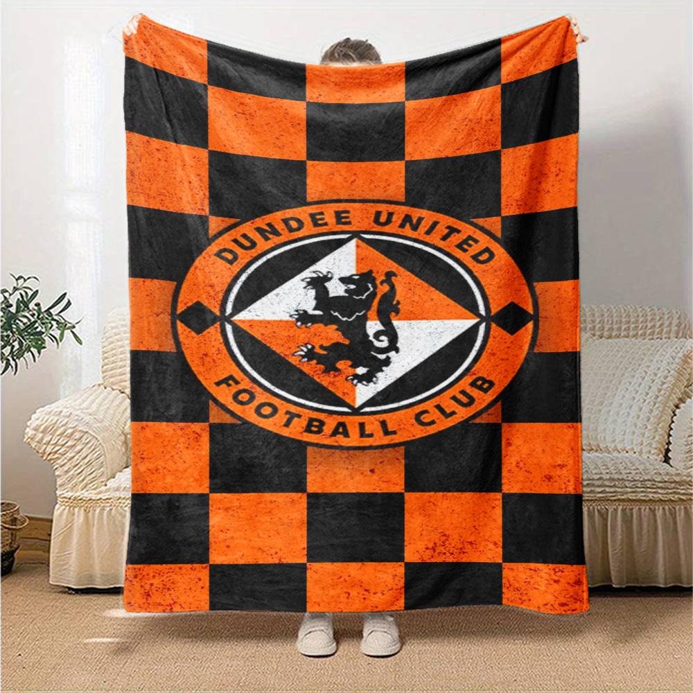 Dundee United FC Print Flannel Blanket High Quality Warm Comfortable Cover for All Seasons Perfect for Gifts Home Decor