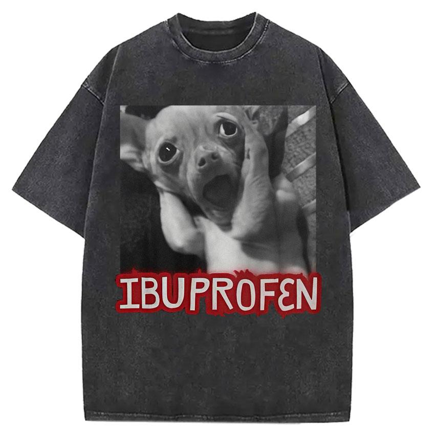 Funny Smoking Dog Cooking Tshrit Vintage Washed Tshirt S Oversized Loose Cotton Harajuku Tee Shirts Casual Streetwear Unisex