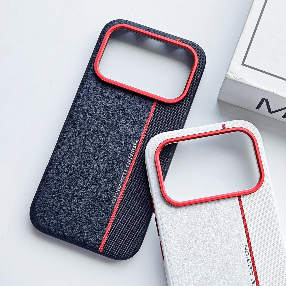 Metal Lens Ring Raised Faux Leather Back Phone Case For Honor 600 Pro Honor600 Slim Protective Cover