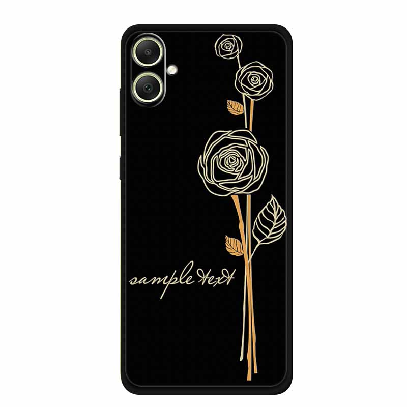 3D Emboss Case For Samsung Galaxy A06 M06 F06 A05 M05 F05 Phone Case A 06 M 05 Flower Black Silicone Soft Back Cover Coque Funda