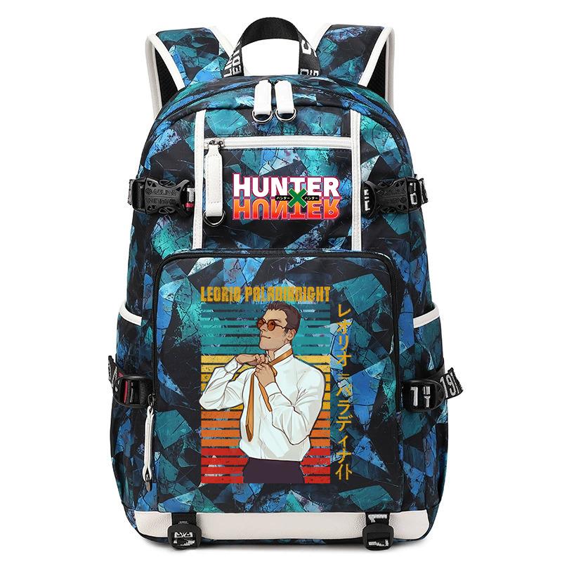 Hunter Anime School Bag Large Capacity Lightweight Student Backpack for Boys Girls Daily Use