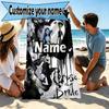 Custom Name Personalized Corpse Bride Print Beach Towel, for Trip Camping Beach Party Home Decor, Birthday Gift for Family & Friends