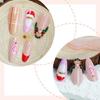 24x Almond Shape False Nail Christmas Full Cover Stick on Nail Santa Claus Press On Nail Manicures Supplies for Winter