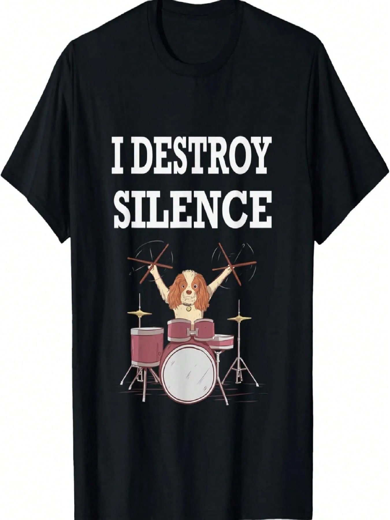 Alien Playing Drums Funny Drummer Musician Rock Music Band T-Shirt S