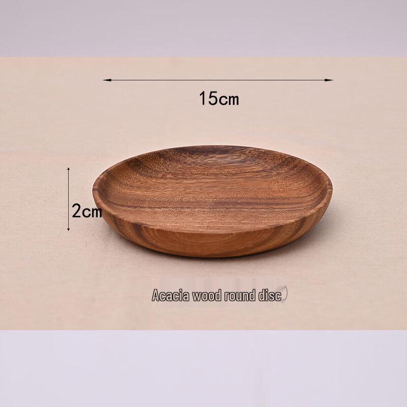 ZISIZ Vintage Acacia Wood Round Serving Plate