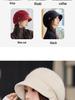 Women's British Style Windproof Beret - Versatile, Warm Metal Label Pleated Painter Hat for Autumn & Winter