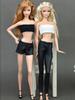 2Pairs High Quality Elastic Black Leather Bottoms Pants Trousers For Barbie Doll Clothes Fashion Outfit For 1/6 BJD Dolls Accessories