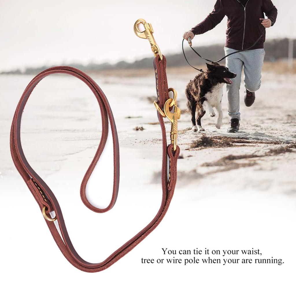 Leather Dog Rope, Comfortable, Soft,  , Pet Leash for Dogs with   Length, Safe, Odorless Waist Band for Control When Running and Walkin