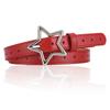 Hollow Star Buckle PU Leather Belt for Children, Thin Star Cutout Hole Waist Strap Decorative Belt for Jeans Dresses