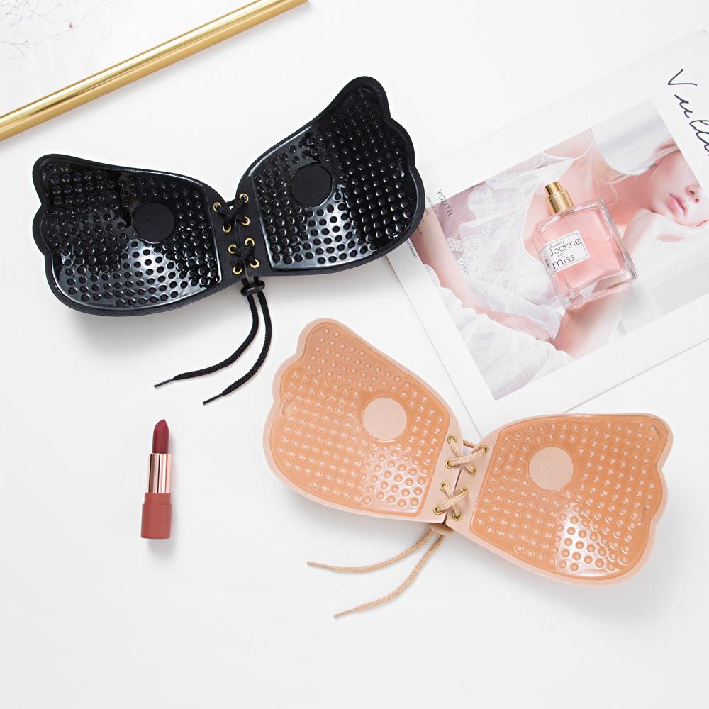 Breathable Drawstring Winged Invisible Bra with Bio-Silicone Nipple Covers for Weddings