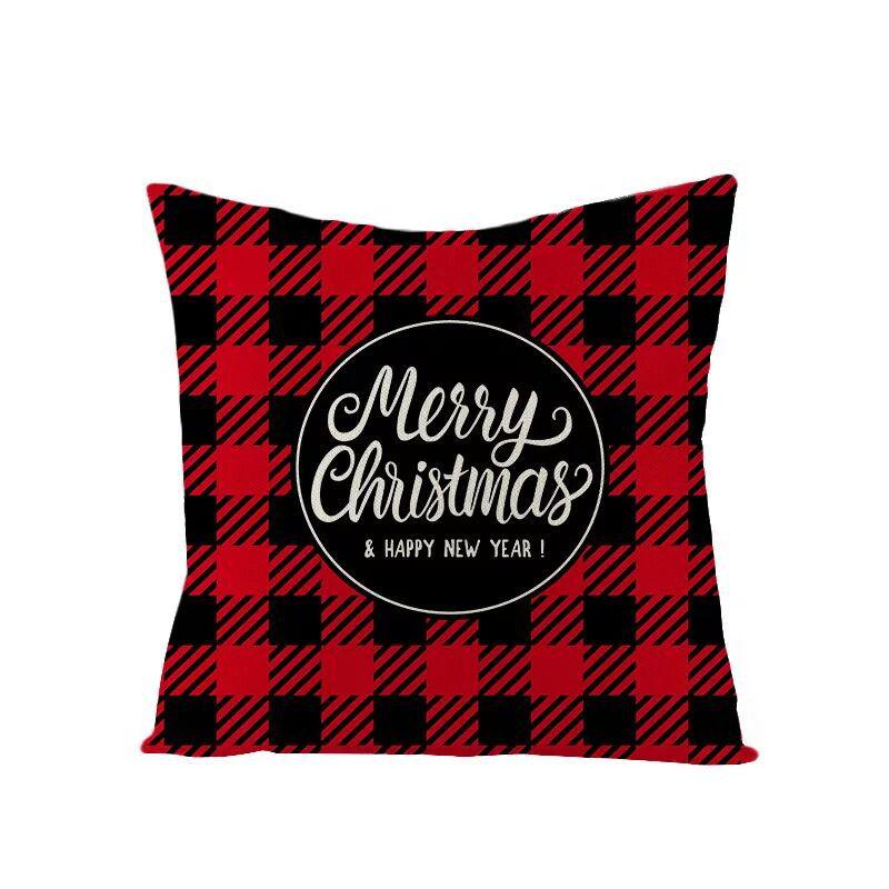 Christmas Linen Pillowcase Home Holiday Decoration Gift Pillow Cushion Cover