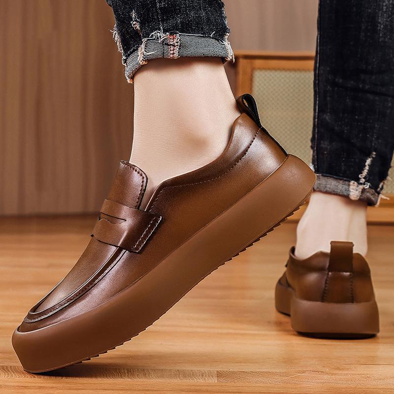 Fashion Comfortable Men's Casual Shoes New Fashion Driving Shoes Man Genuine Leather Loafers Comfy Moccasins Slip On Business Footwear