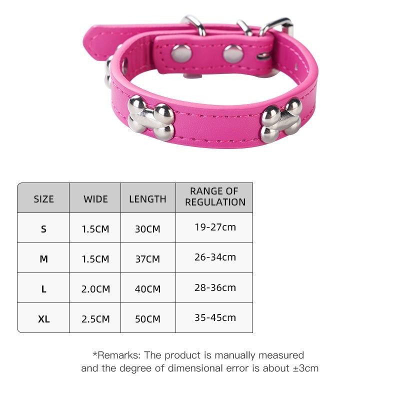 Adjustable Pet Collar Bone Accessory Dog PU Leather Traction Rope Popular Dog Collar