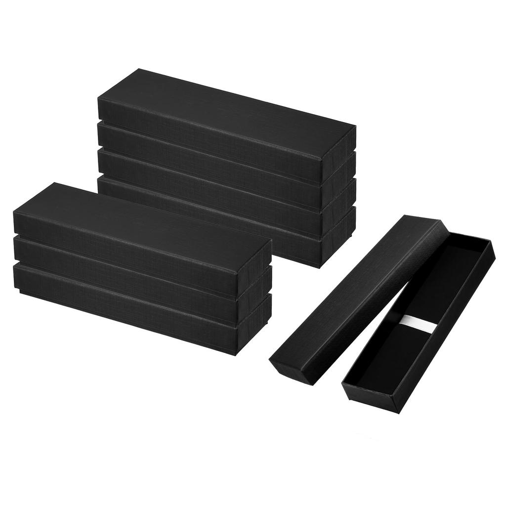 PATIKIL 8pcs Pen Gift Box Empty Pencil Case Cardboard Pen Presentation Display Box for Pencils Ballpoint Pens Jewelry Business Office Supplies Black