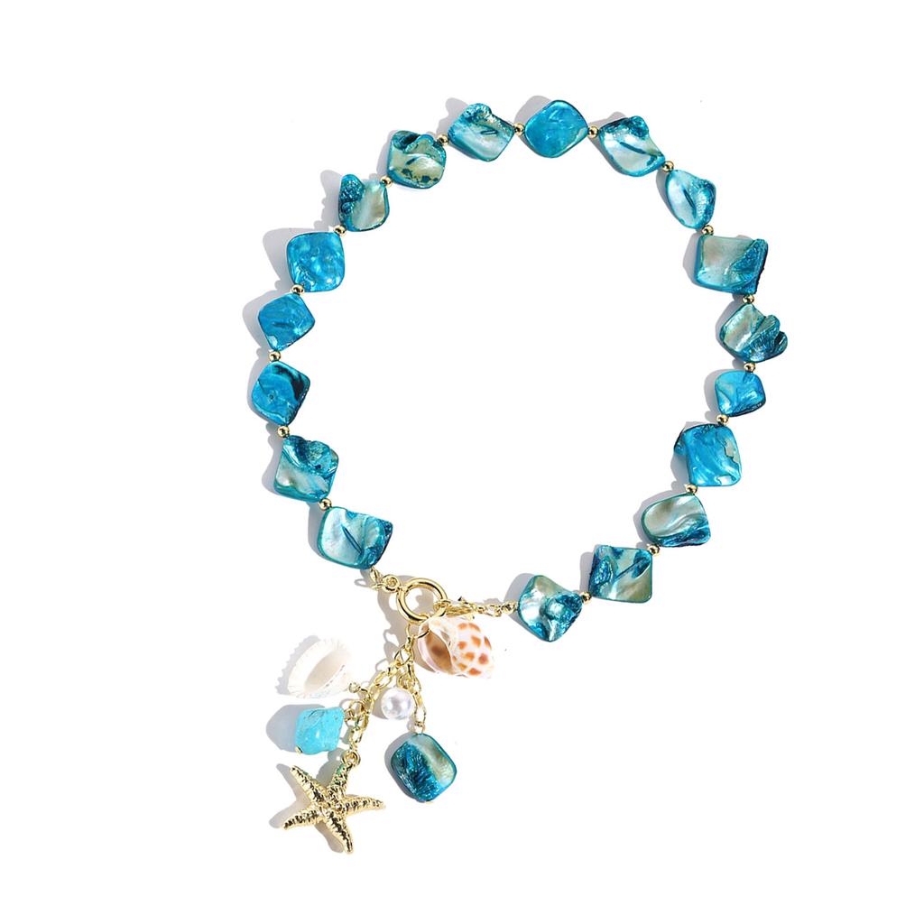 Fashionable Natural Shell Pendant Necklace Unique Irregular Shape Portable Sturdy Alloy Chain Jewelry Accessory Gifts