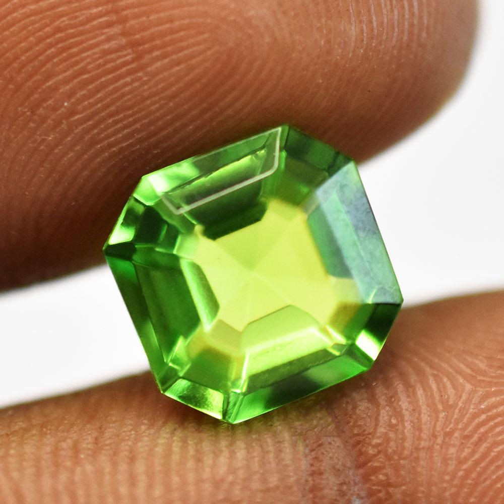 NATURAL Green Peridot 7.10 Ct Square Cut Loose Gemstone For Her/Him