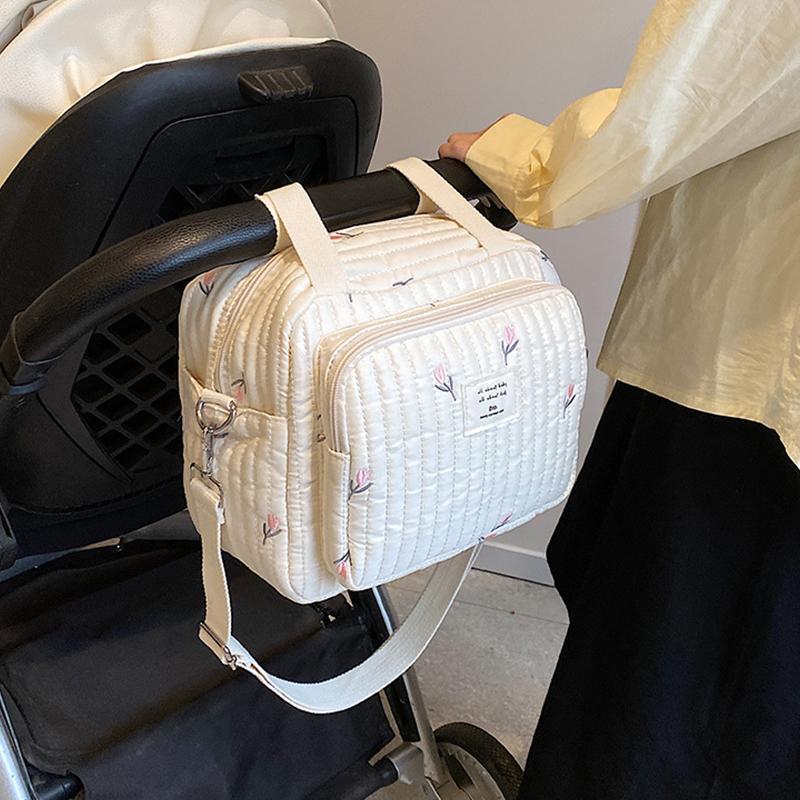 Mama Tasche Niedlicher Bestickter Bär Blume Handtasche Schultertaschen Tragbar Große Kapazität Aufbewahrung Umhängetasche