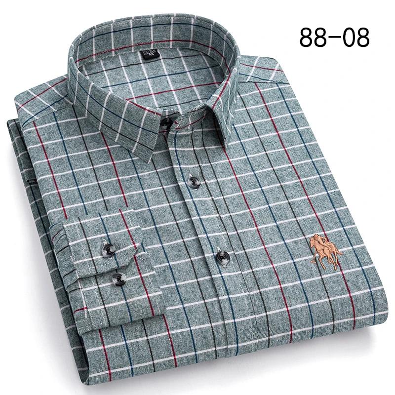 New Autumn Winter Fashion Plaid Flannel Long Sleeve Shirts For Men Plus Size Cotton Warm Clothing Business Smart Dress Shirts
