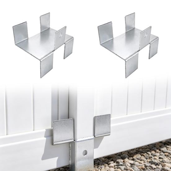 4/8Pcs Carbon Steel Heavy Duty Fixing Clip Fence Panel Bracket Gravel Board Windproof