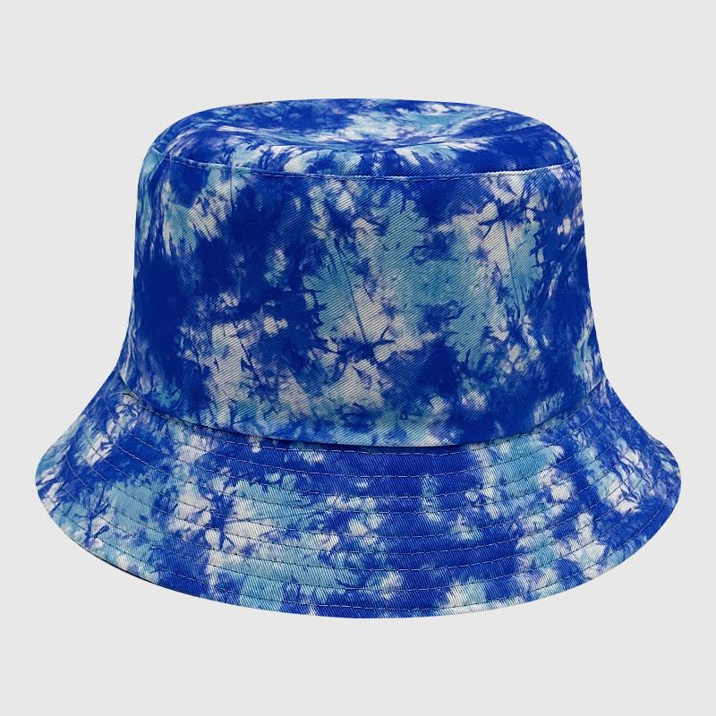 Neutral Summer Tie Dye Printed Fisherman Hat Outdoor Breathable Hat Sunshade