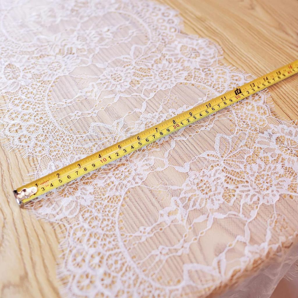 1 Pcs White Lace Table Runner 14 x 120 Inch Vintage Rustic Table Runner for Wedding Bridal Shower Baby Shower Party Decorations Embroidered Boho Lace