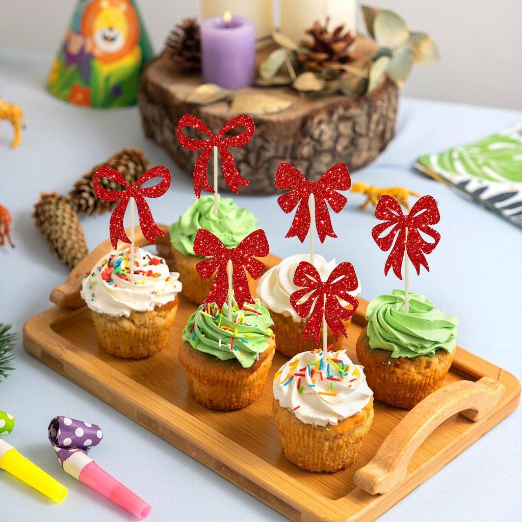 Cupcake Picks Classic 24 Pieces Holiday Cupcake Toppers For Home Event Family Celebration Party Table Gathering Birthday