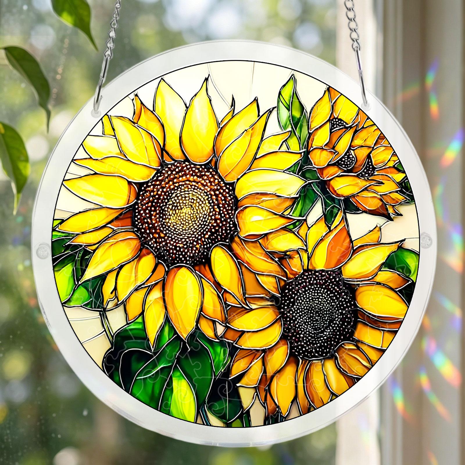 

Acrylic Puzzle Can Be Hung Doors, Gardens, Indoor And Outdoor Decoration.Acrylic Puzzles Suncatcher Window Hanging One Size жовтий
