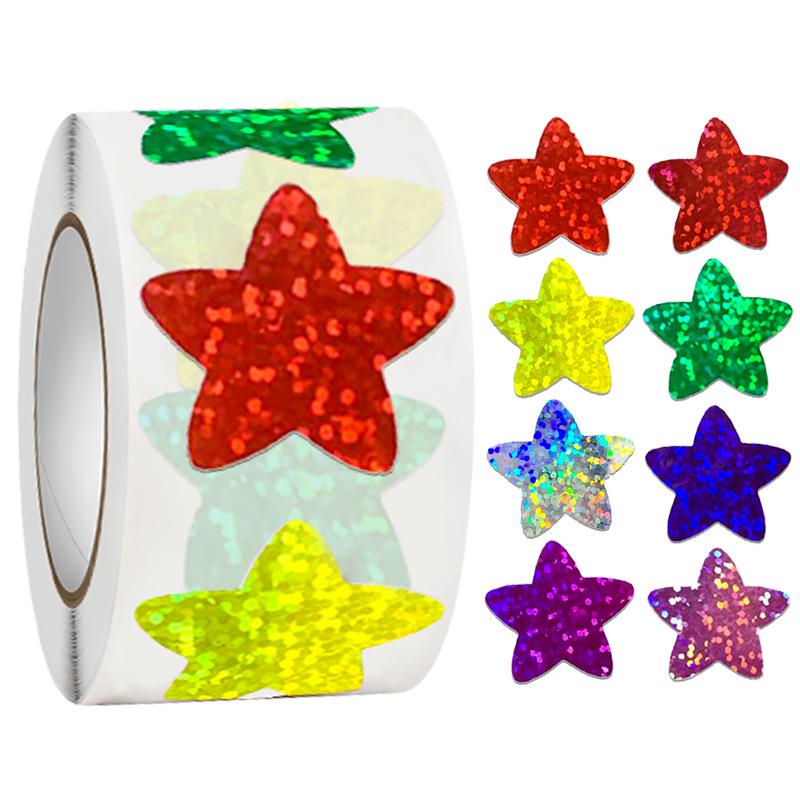 Waterproof Laser Star Stickers: DIY Self-Adhesive Smile Face Stars