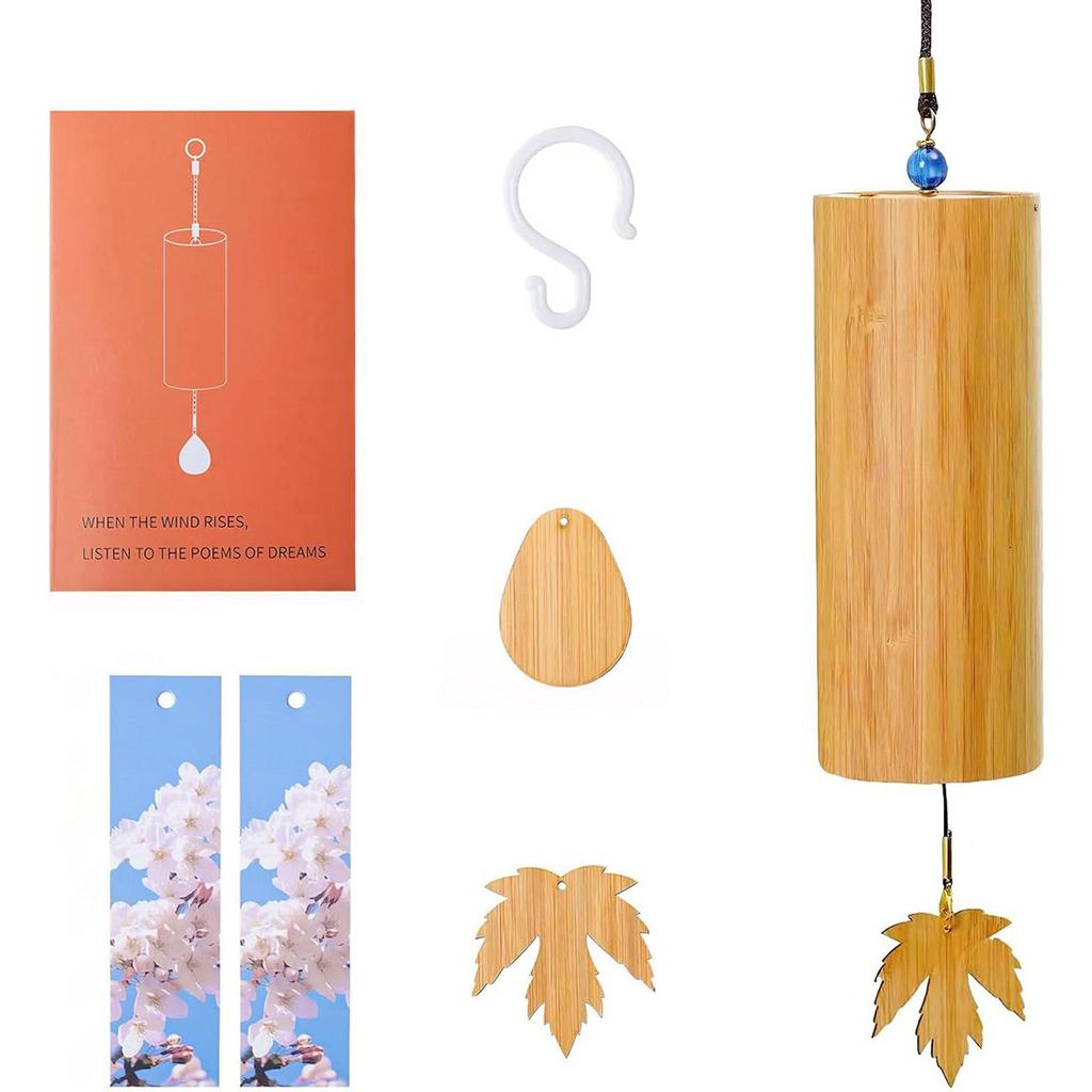 Bamboo Wind Chimes,C G F D Chord Windbell Chime Bells Gift For Music Lovers, Hanging Ornaments For Outdoors Courtyard